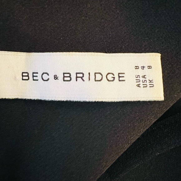 Bec & Bridge Kathy Black Bodycon Mini Dress Size 4 USA 14% Spandex Very Stretchy - Picture 9 of 11